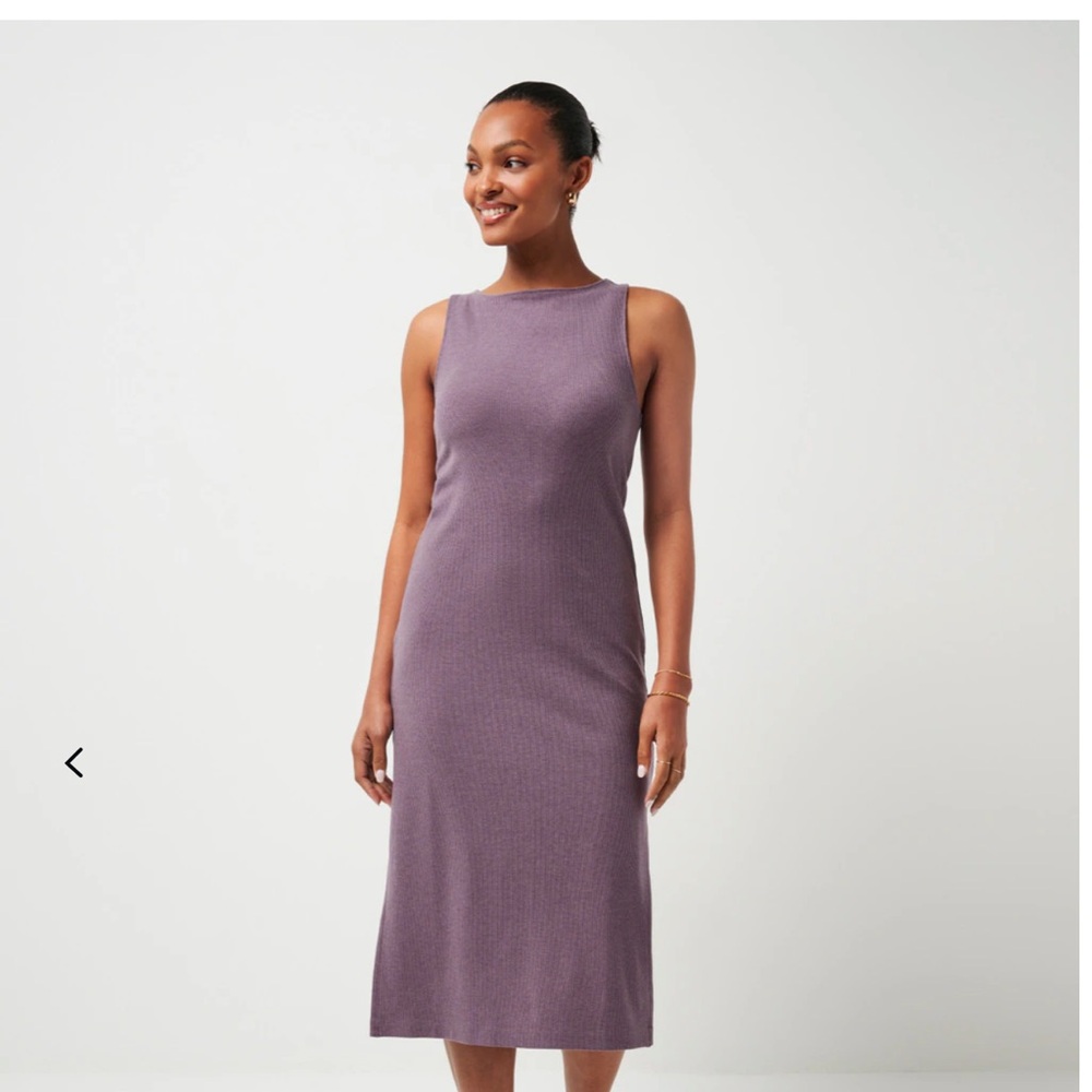 Travis Mathew Purple Halter Sheath Midi Dress